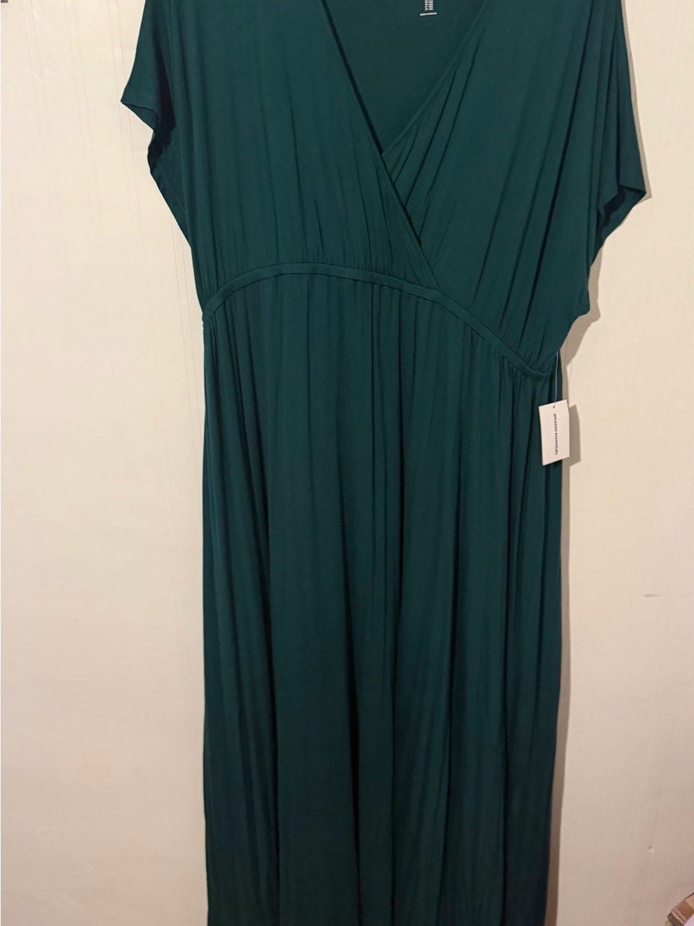 Women's Teal Wrap Maxi Dress - Elegant V-Neck NWT OBO
